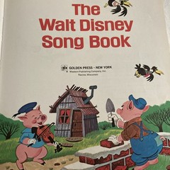 The Walt Disney Song Book Hardback 1974 Piano Voice Sheet Music Color Art Golden