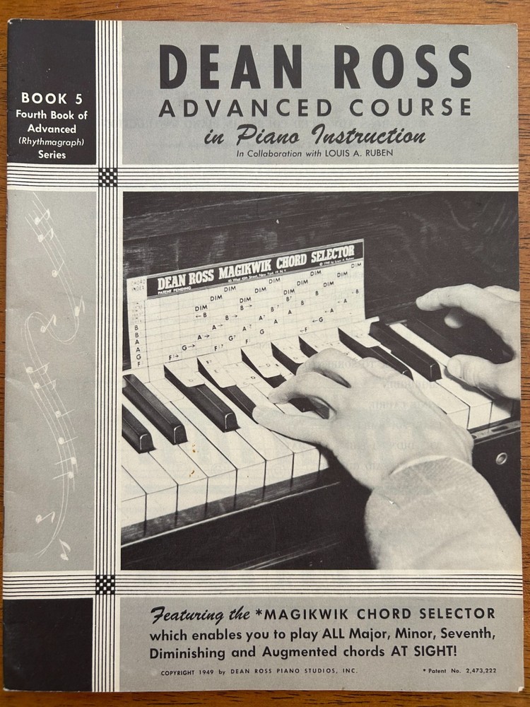DEAN ROSS ADVANCED COURSE IN PIANO INSTRUCTION BOOK 5 – 1949 sheet music