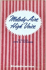 Melody-Aire High Voice by John W Peterson 1962 Singspiration Sheet Music Book