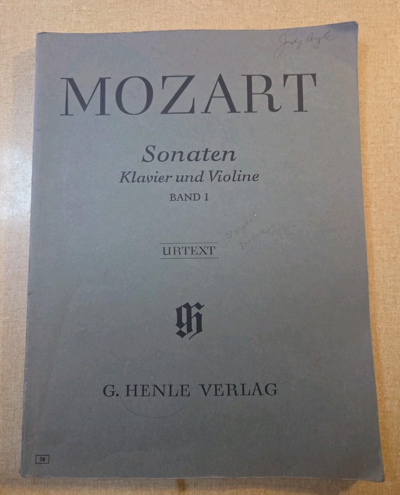 Mozart Sonatas for Piano and Violin Volume I Sheet Music. G. Henle Verlag