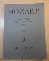 Mozart Sonatas for Piano and Violin Volume I Sheet Music. G. Henle Verlag
