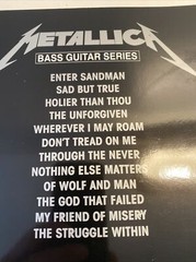 Metallica (Black) Bass Guitar Series Music Education Book Tablature Heavy Metal