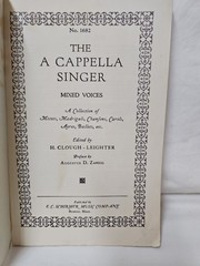 The A Cappella Singer Mixed Voices Collection 1964 Vintage Choral Music Book.