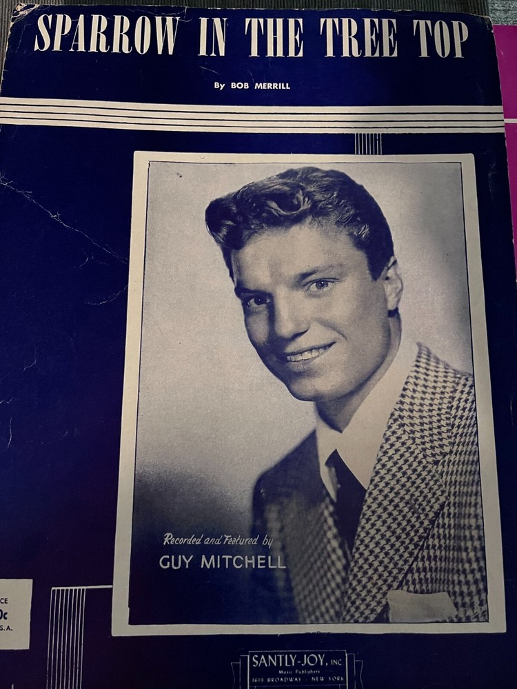 Sparrow in the Tree Top by Guy Mitchell Bob Merrill piano Sheet Music 1951