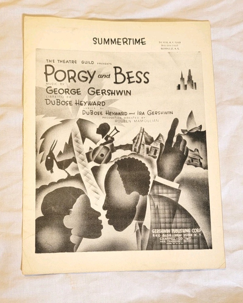 SUMMERTIME Sheet Music 1935 Gershwin Musical Porgy And Bess Piano Guitar Heyward