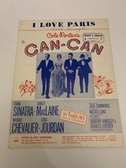 1953 I Love Paris from Can-Can Movie Frank Sinatra Sheet Music