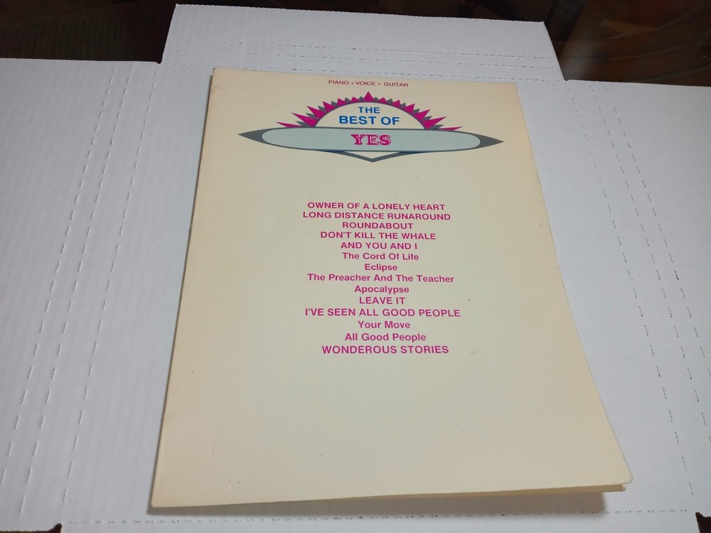 Songbook The Best of YES Piano Voice Guitar Sheet Music 1984