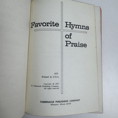 Favorite Hymns of Praise Hymnal Piano Song Book USA 1973 Religious Christian