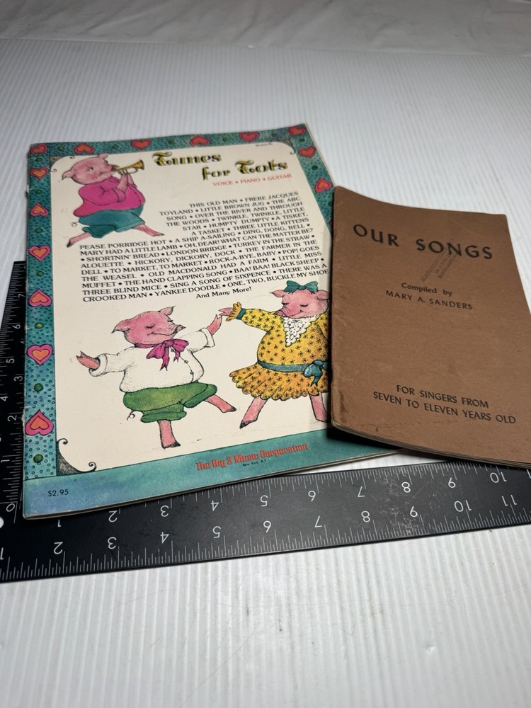 Tunes For Tots Songbook Piano Voice Guitar 1976 & Our Songs For Young Singers