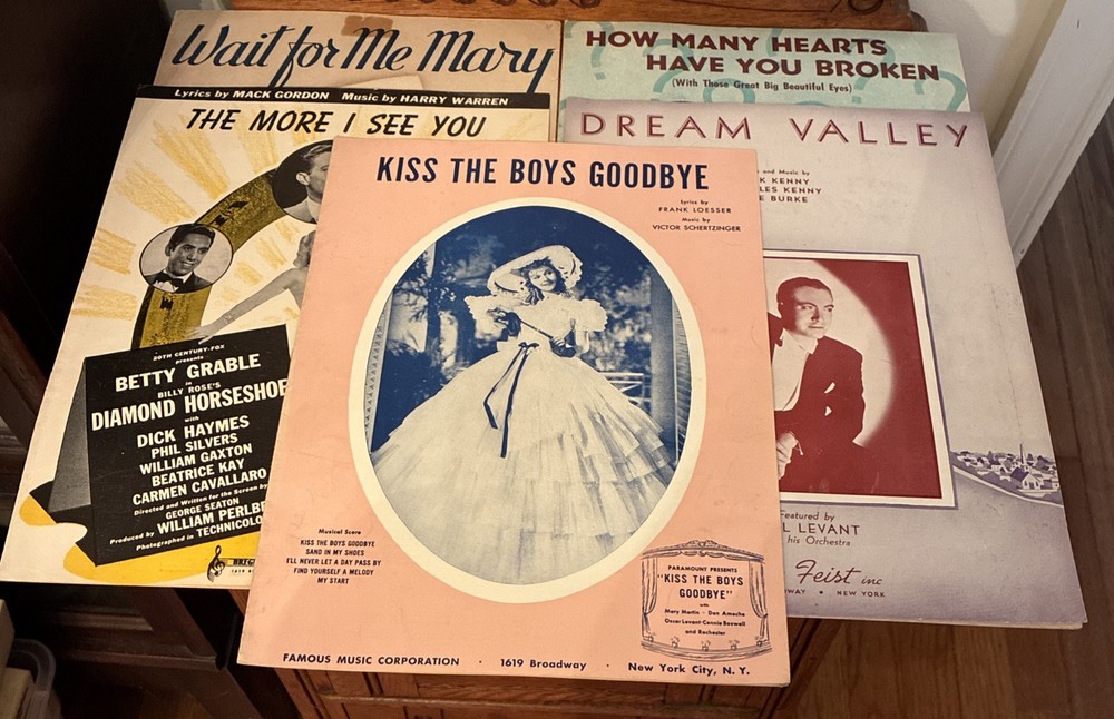 Vintage Antique Mixed Lot of 5 Sheet Music 1930’s-40’s Various Artists Genres #L