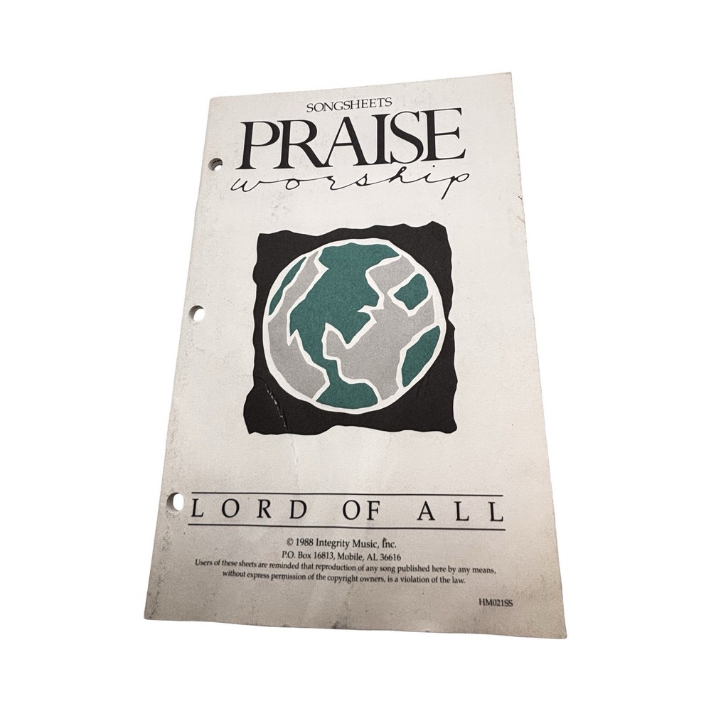 Vintage Praise And Worship Songbook LORD OF ALL 1988 Integrity Music Inc