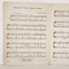 Antique 1924 Waltz of the Paper Dolls Piano Sheet Music by Mathilde Bilbro