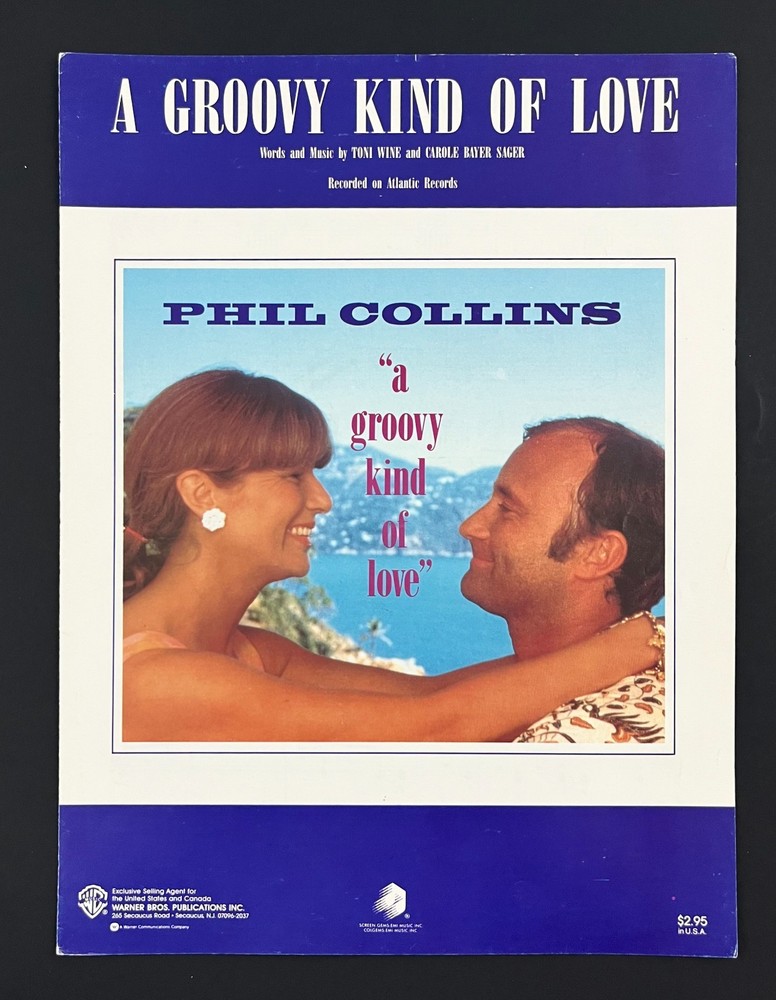 1988 A Groovy Kind Of Love Phil Collins Bayer-Sager Piano Vocal VTG Sheet Music