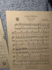 California Here I Come Antique Sheet Music Al Jolson Ukulele Fox Trot 1924