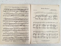 Lot 5 Vtg Violin Piano Sheet Music Duets Indian Love Call Chopin Cello Iris Eyes