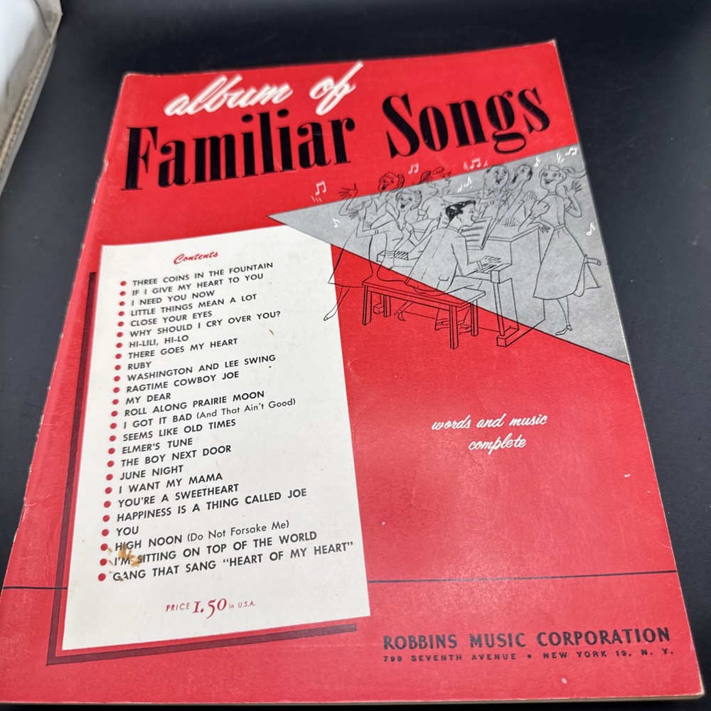 Robbins Music « Album of Familiar Songs » – 1955 Songbook Sheet Music & Words VG