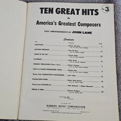Ten Great Hits No. 3 Songbook P/V Easy Arr. John Lane Robbins Music 1957
