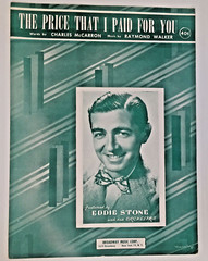 Vintage Sheet Music 1942-The Price That I Paid For You-Eddie Stone-Manning-Song