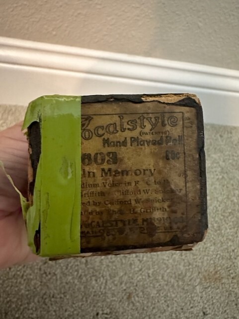 Pianostyle Word Player Piano Roll 24037 The Prisoner&rsquo;s Song unmatched 1924TX