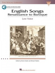 English Songs Renaissance to Baroque The Vocal Library Low Voice Book 000740180