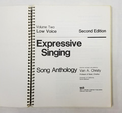 Expressive Singing Song Anthology Vol Two Low Voice Edition Christy Music Book