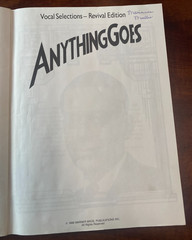 Anything Goes Vocal Selections Revival Edition Songbook 1988 Cole Porter
