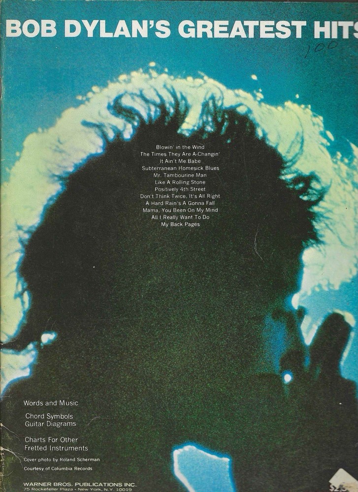 Bob Dylan&rsquo;s Greatest Hits words + sheet music for guitar and fretted instruments