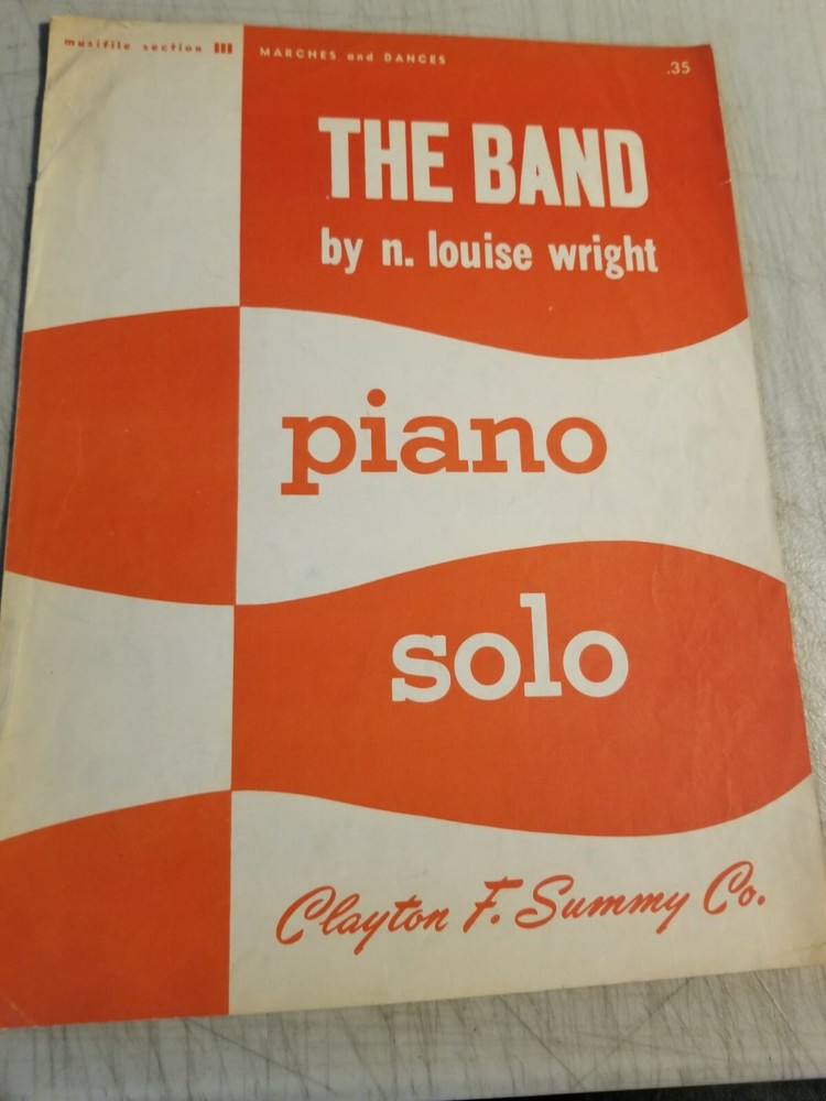 THE BAND OP. 20 NO. 1 SHEET MUSIC N. LOUISE WRIGHT 1916
