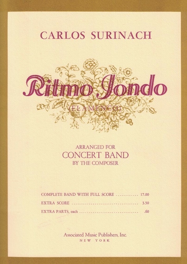 RITMO JONDO (Flamenco) Arranged for Concert Band by Carlos Surinach / AMP-96536