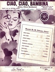 Ciao, Ciao, Bambina Vintage Sheet Music Mitchell Parish & Domenico Modugno 1959