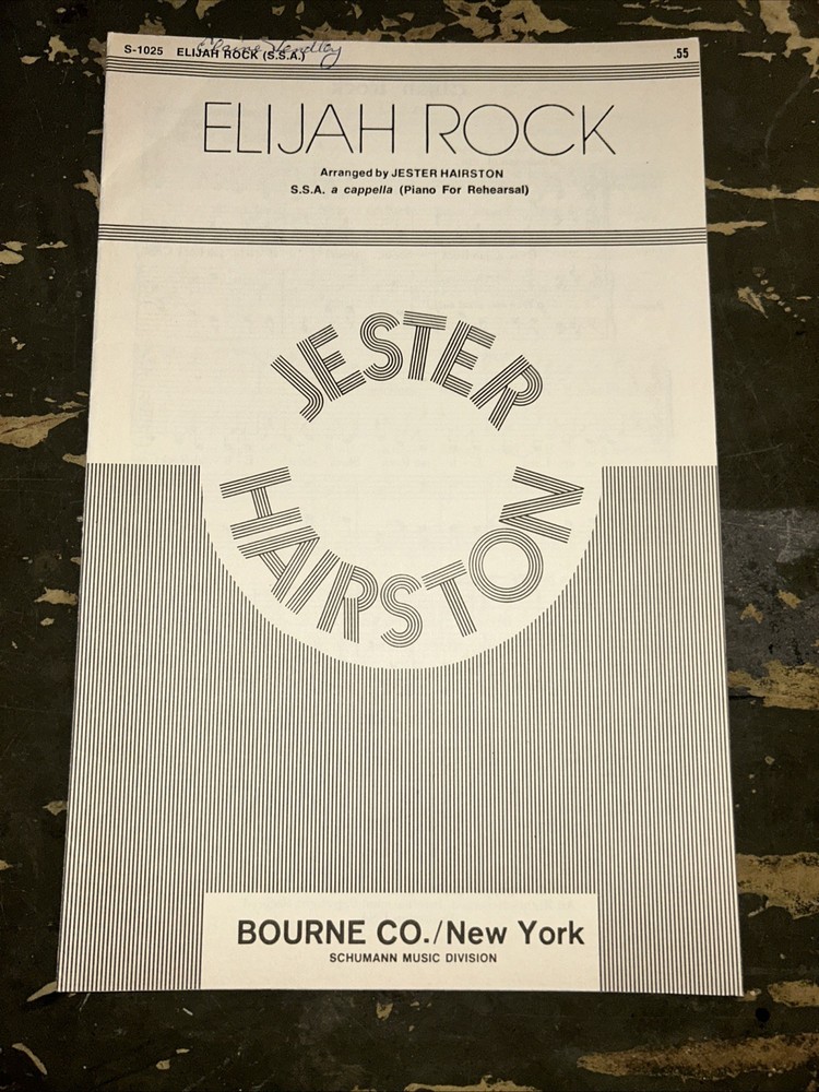 Vintage Sheet Music ELIJAH ROCK a Capella by Jester Hairston 1956 F11