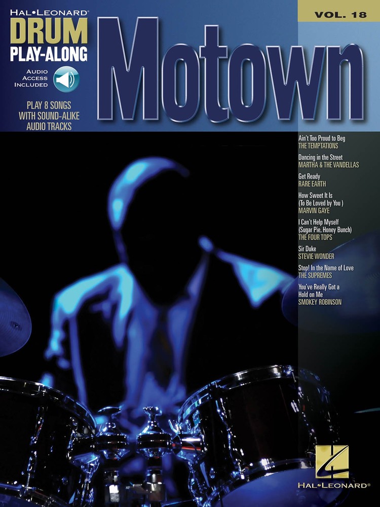 Motown Drum Play-Along Vol 18 Sheet Music Lyrics Pop R&B Songs Book Online Audio