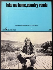 1971 JOHN DENVER « TAKE ME HOME, COUNTRY ROADS » #3 SHEET MUSIC – COUNTRY POP ROCK