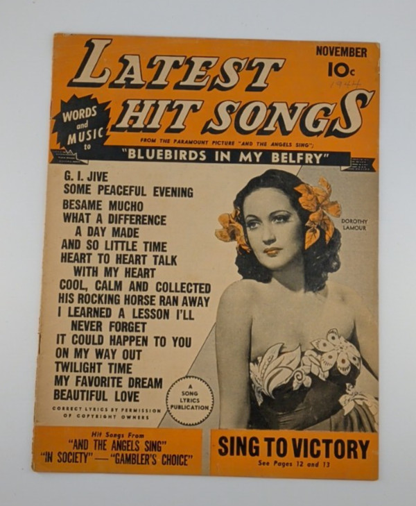 Song Lyrics Publication Sheet Music Latest Hit Songs November 1944