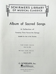 Album of Sacred Song Music Book Schirmer&rsquo;s Library Musical Classics Low Voice