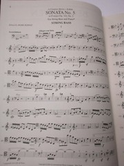 Beethoven Sonata #5 in D Major Op 102 #2 String Bass & Piano Sheet Music Book