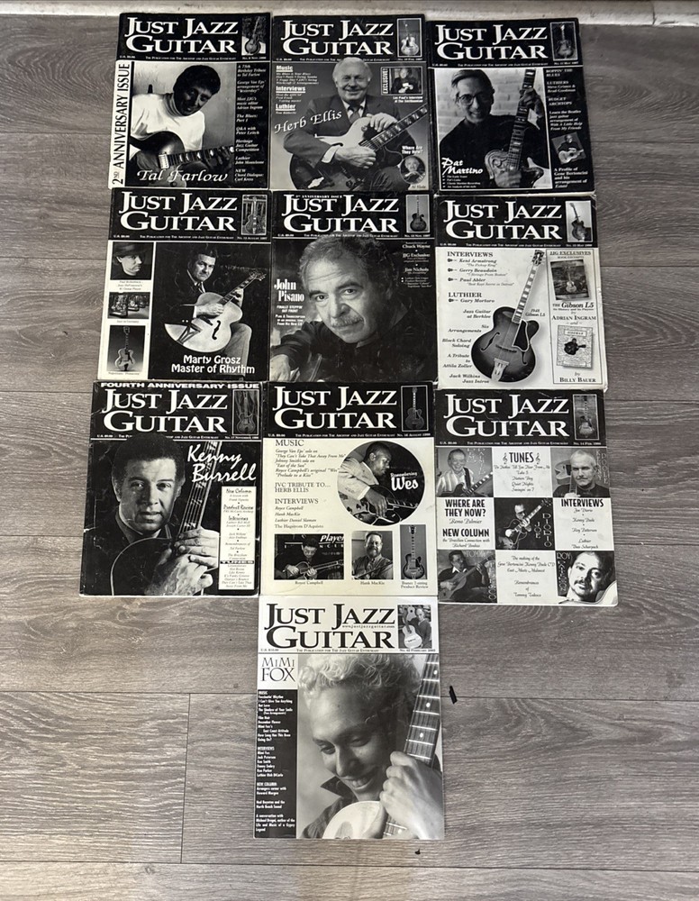Lot of 10 Just Jazz Guitar Magazines 1996-2005 From Musicians Estate