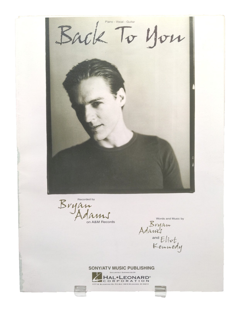 Back To You Bryan Adams Sheet Music Piano Voice Guitar 90s Rock N Roll F5O