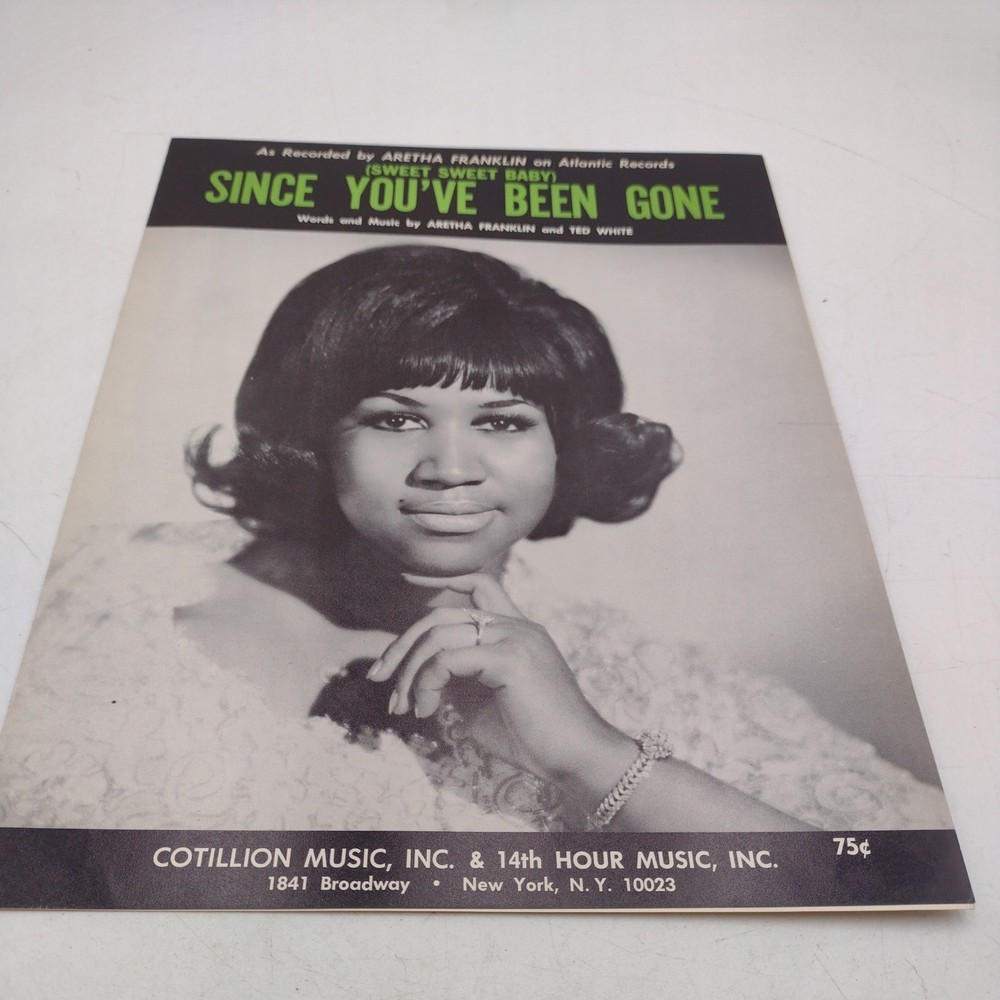 Rare 1968 Aretha Franklin Since You Been Gone Sheet Music Used