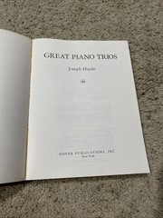 Vtg Great Piano Trios Music Book Joseph Haydn Piano/Violin/Cello Full Scores G26