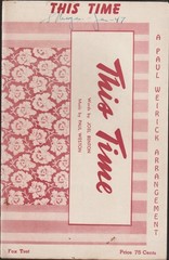 This Time Fox Trot Orchestra Score Sheet Music 1956