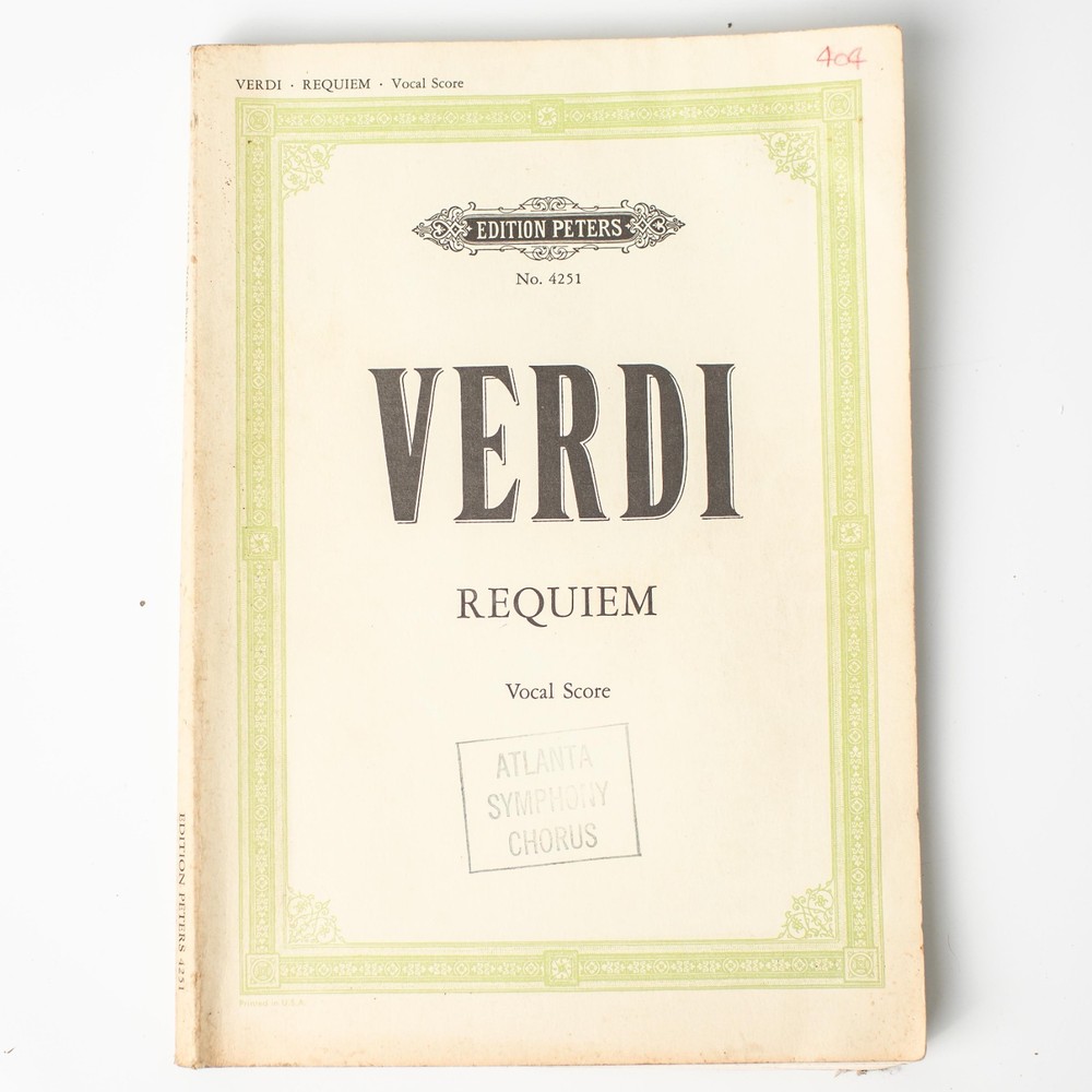 intage Verdi Requiem Vocal Score Edition Peters No 4251 Choral Music Book
