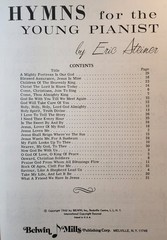 Hymns for the Young Pianist Eric Steiner; Vintage Piano Sheet Music Book