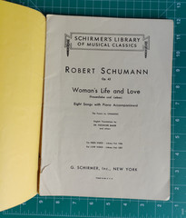 Vintage Sheet Music Book Schumann Opus 42 Women&rsquo;s Life & Love High Voice c1939