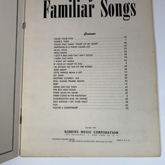 Album of Familiar Songs Songbook Piano Chords Robbins Music 1955 Vintage