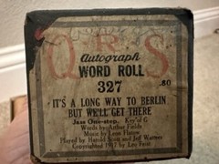 QRS Word Player Piano Roll 327 It&rsquo;s a Long Way To Berlin But Well Get There TX