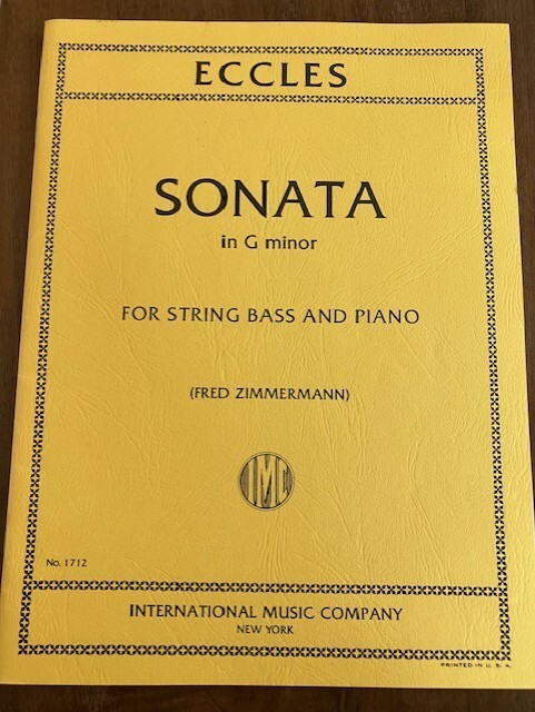ECCLES: SONATA in G Minor for String Bass and Piano