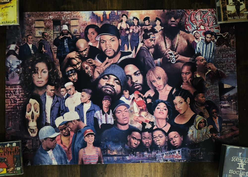 Original CLEMENT MICARELLI 1994 POSTER – RAP HIP-HOP 94 HISTORY MONTAGE Vintage