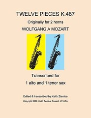 Alto and Tenor Sax Duets Mozart K.487 org. for 2 horns Comb Bound Brand New