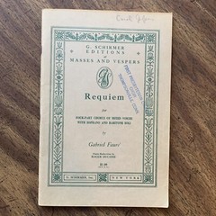 Faure Requiem Sheet Music SATB Choral Gabriel Soli Soprano Baritone Piano